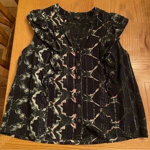 Anthropologie Pilcro Ruffled Button Top